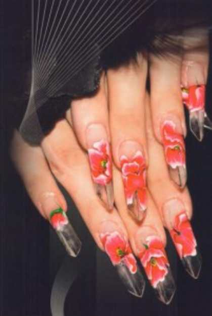 Рисунок на ногтях - маки на ногтях