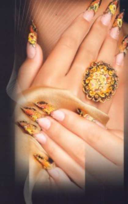 Рисунок на ногтях - желтые розы