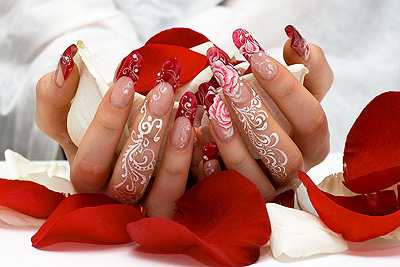 Фото-урок рисунков на ногтях: Роза