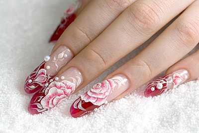 Фото-урок рисунков на ногтях: Роза