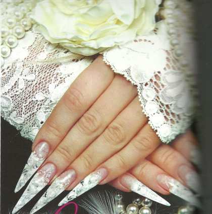 Свадебный рисунок на ногтях "Жемчуг для невесты&amp;#187